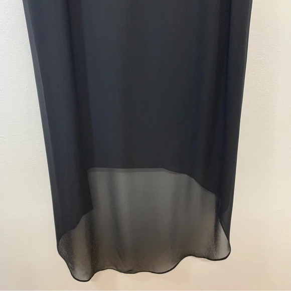 Thalia Sodi Black Dress Medium Asymmetric Chiffon Ruffle WhimsyGoth Casual Work - Picture 6 of 10